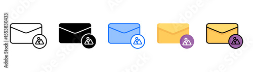 Image icon set with multiple style collection