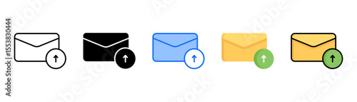 Send icon set with multiple style collection