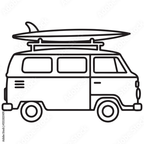 Surf Van with Board Icon