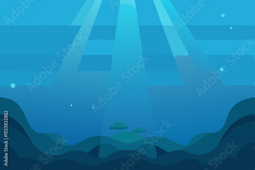 underwater scene with underwater world