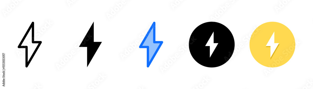 Energy icon set with multiple style collection Energy icon set with multiple style collection