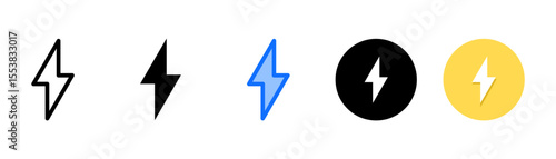 Energy icon set with multiple style collection