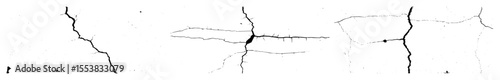 Vector Black cracks depicts fractured surface textures.