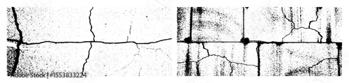 Vector Cracked wall with structural damage details.