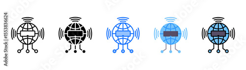 Dav icon set with multiple style collection