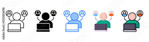 Gig Economy  icon set with multiple style collection
