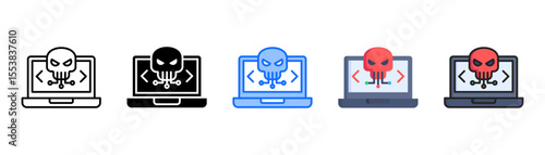 Iot Exploits icon set with multiple style collection