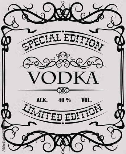 vintage vodka bottle label