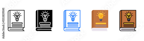 Book icon set with multiple style collection