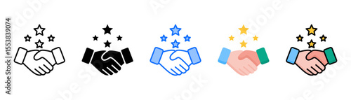 Etiquette icon set with multiple style collection