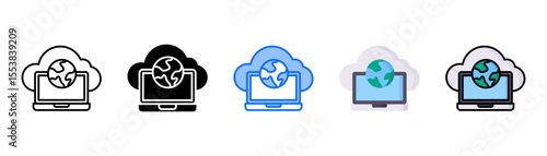 Remote Access icon set with multiple style collection
