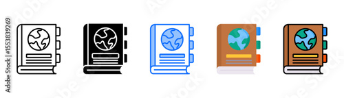 Language Learning icon set with multiple style collection