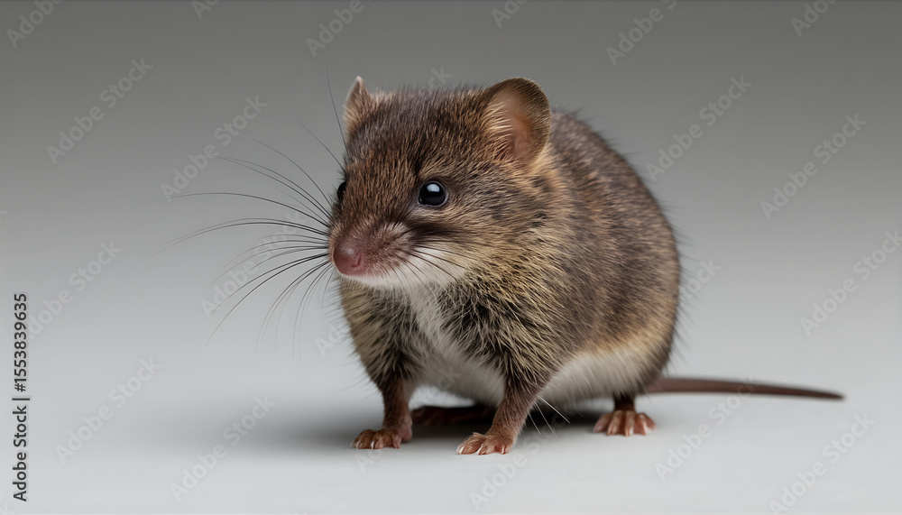 Small Alert Shrew Studio Shot Neutral Background Small Alert Shrew Studio Shot Neutral Background