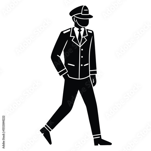 pilot walking vector art