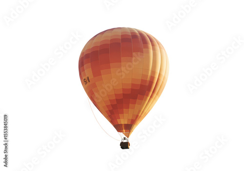 Orange Hot Air Balloon at Sunrise Aerial Adventure Travel and Exploration on transparent background