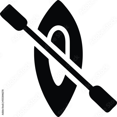canoe with paddle vector art
