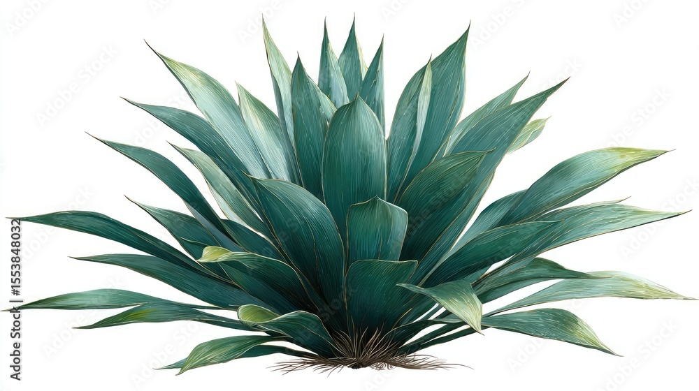 Lush agave plant with vibrant teal leaves. Lush agave plant with vibrant teal leaves.