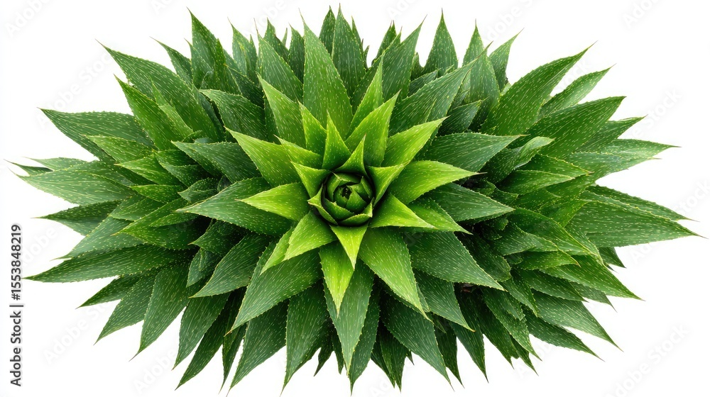 Fototapeta premium Lush, vibrant foliage displays a radiating pattern.