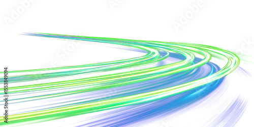PNG Neon green light streaks background night futuristic.