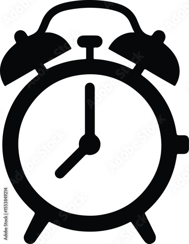 Video animation showing a retro alarm clock in black