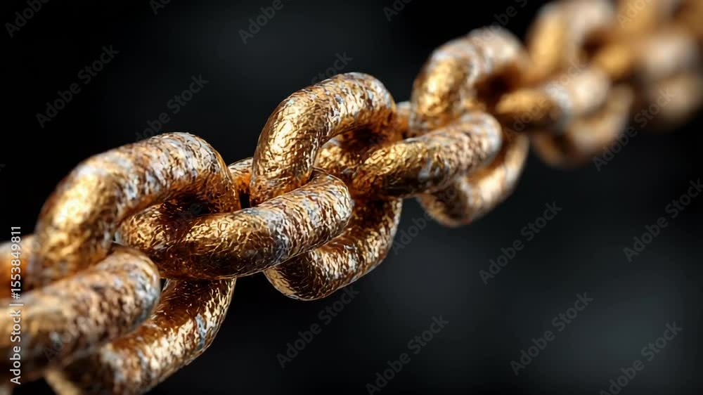 Majestic golden chain glimmers in the light, revealing intricate textures and craftsmanship Majestic golden chain glimmers in the light, revealing intricate textures and craftsmanship