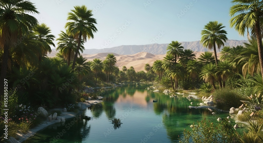 Fototapeta premium palm trees in the pool