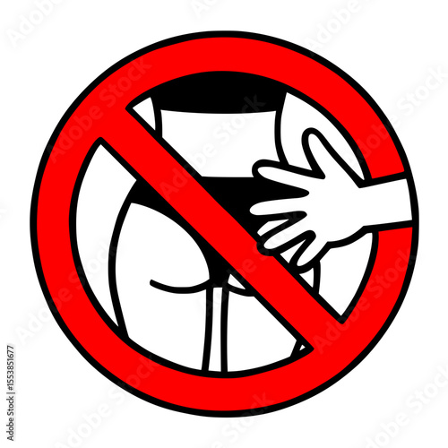 prohibition sign, warning, sexual harassment, forbidden, criminal act, swimming pool, sauna, bath, hotel, beach, locker room, prevention, vector, illustration