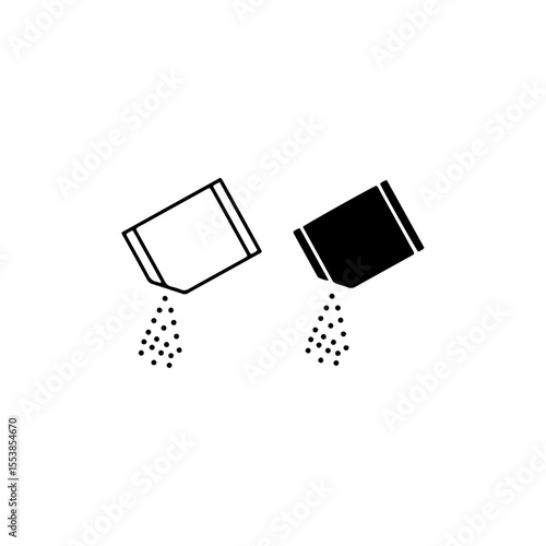 Packet soluble powder set icon flat vector design.
