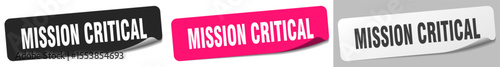 mission critical sticker. mission critical sticker set on white background
