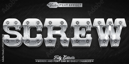 Screw Vector Editable Text Effect Template