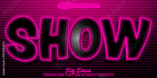 Cartoon Show Vector Editable Text Effect Template