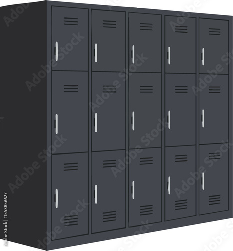 Industrial metal lockers storage cabinets with multiple compartments and handles for secure organization