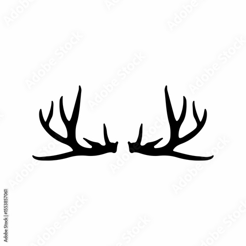 deer antler silhouette vector logo