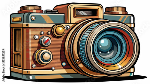 old photo camera. Vintage camera old film camera isolates for objects white background