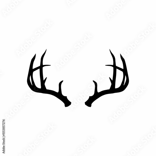 deer antler silhouette vector logo