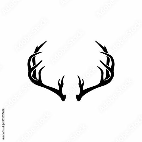 deer antler silhouette vector logo