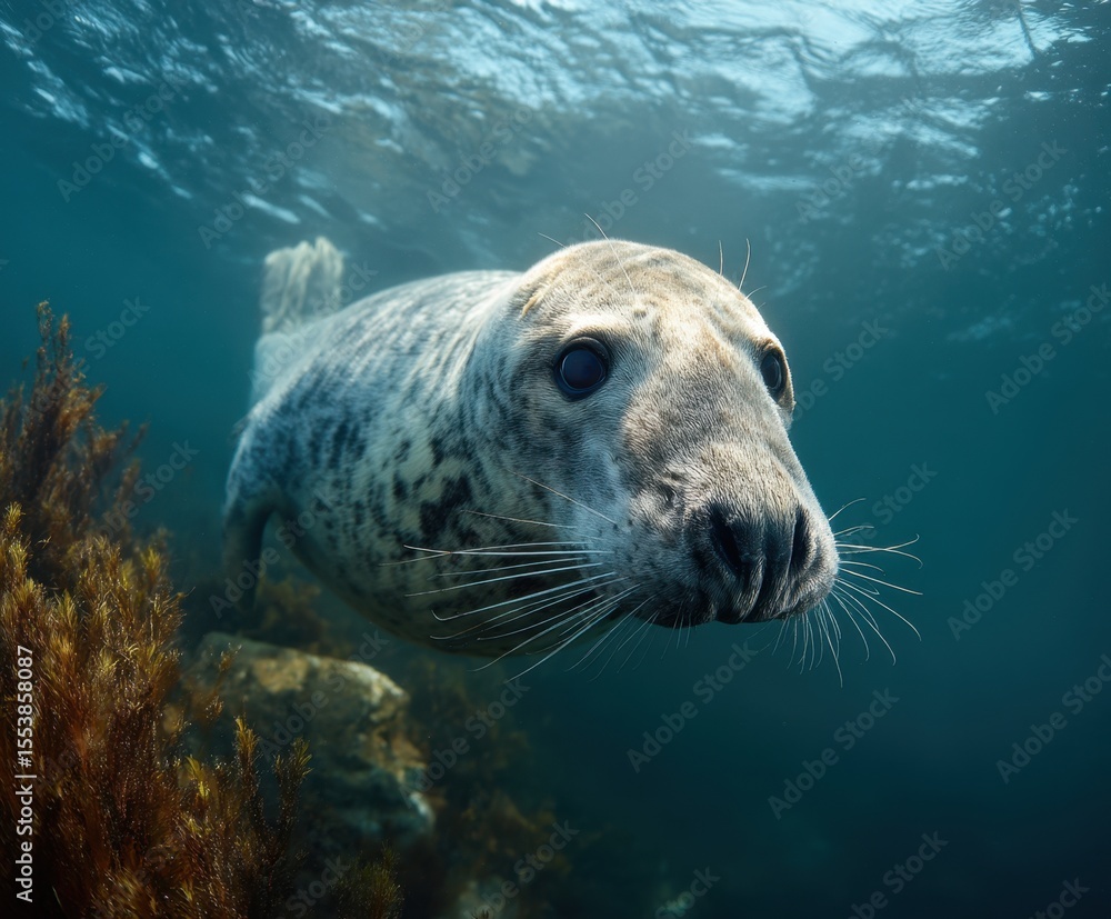 Obraz premium Grey seal, Halichoerus grypus, in the wild