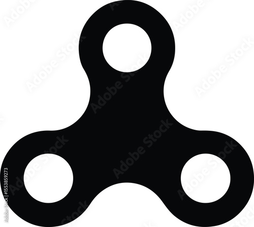 Video Fidget spinner silhouette toy stress reliever isolated vector illustration