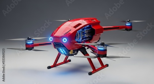 Red Futuristic Drone