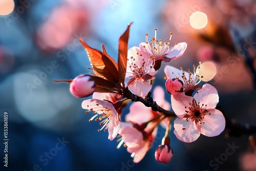 Blossoming Cherry Blossoms in a Serene Setting During Springtime With Gentle ...