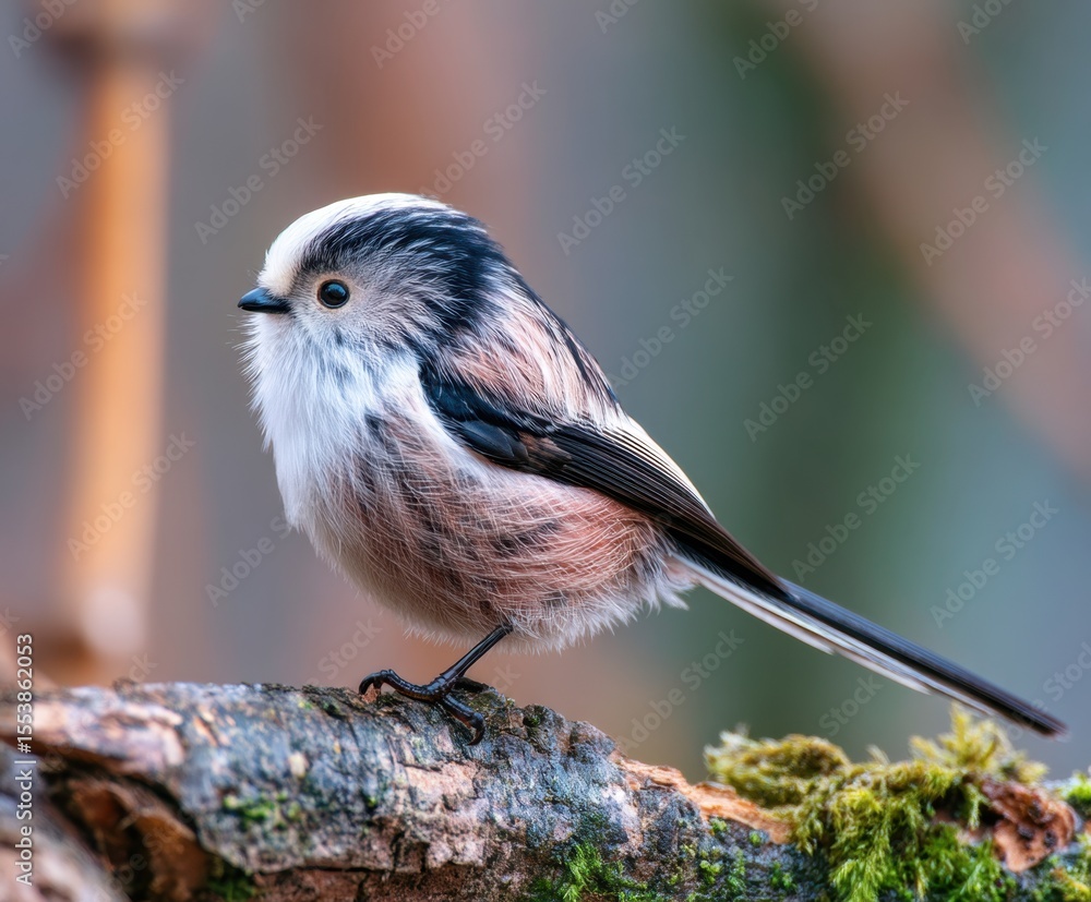 Obraz premium Long-tailed tit, Aegithalos caudatus, in the wild,