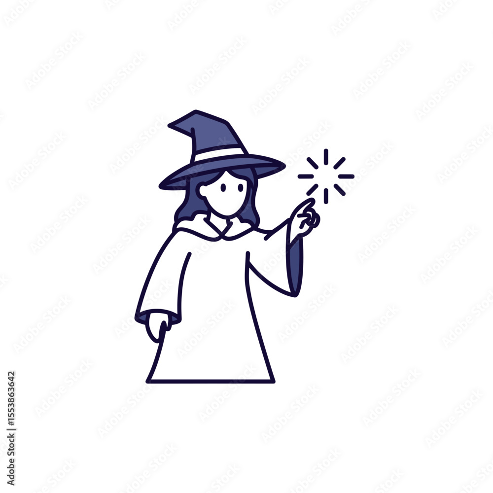 Enchanting Witch Casting a Spell Magical Illustration Enchanting Witch Casting a Spell Magical Illustration