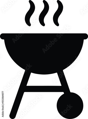 Video of barbecue grill silhouette with smoke for summer cooking