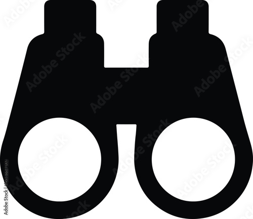 Video of simple binoculars silhouette icon design for travel and discovery