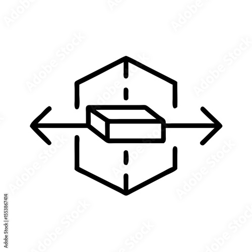3D object extrusion icon with arrows and geometric shapes  