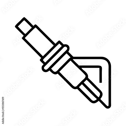 Soldering iron with a stand in minimalist line art design  