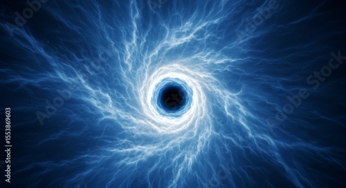 Enigmatic Blue Nebula Swirl: Abstract Cosmic Portal to Another Dimension