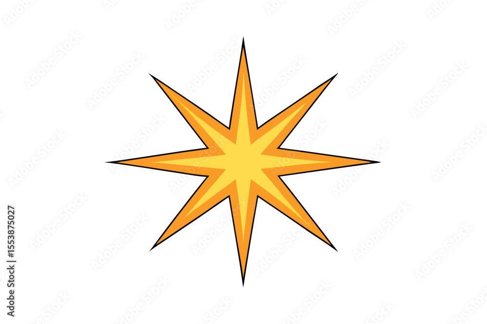 Obraz premium Golden star vector icon: a shiny Christmas holiday symbol and decoration