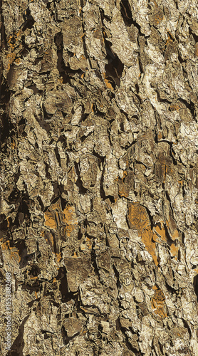 Vector illustration of Rowan bark close-up. The texture of the trunk of Sorbus torminalis L. Background from living wood. Skin of the forest nature.
