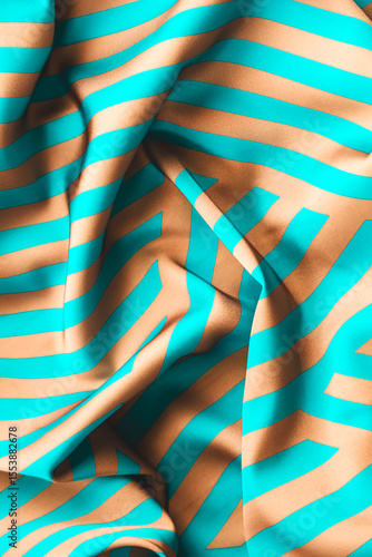 Wallpaper Mural Colorful fabric with turquoise and orange stripes creates an eye-catching design ideal for crafts Torontodigital.ca